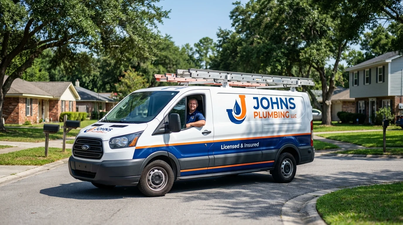 Johns Plumbing LLC service van in Warm Springs, VA