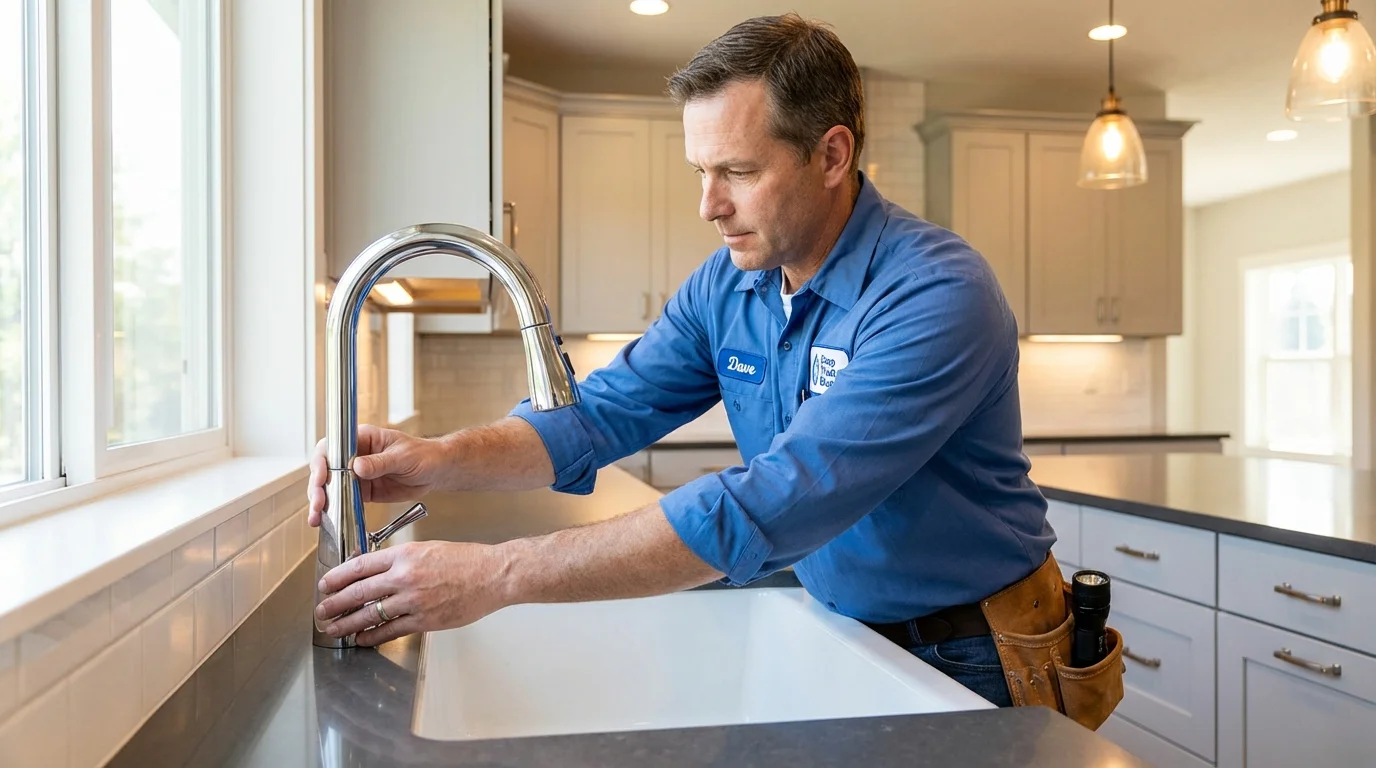 Kitchen faucet installation by Johns Plumbing LLC in Warm Springs